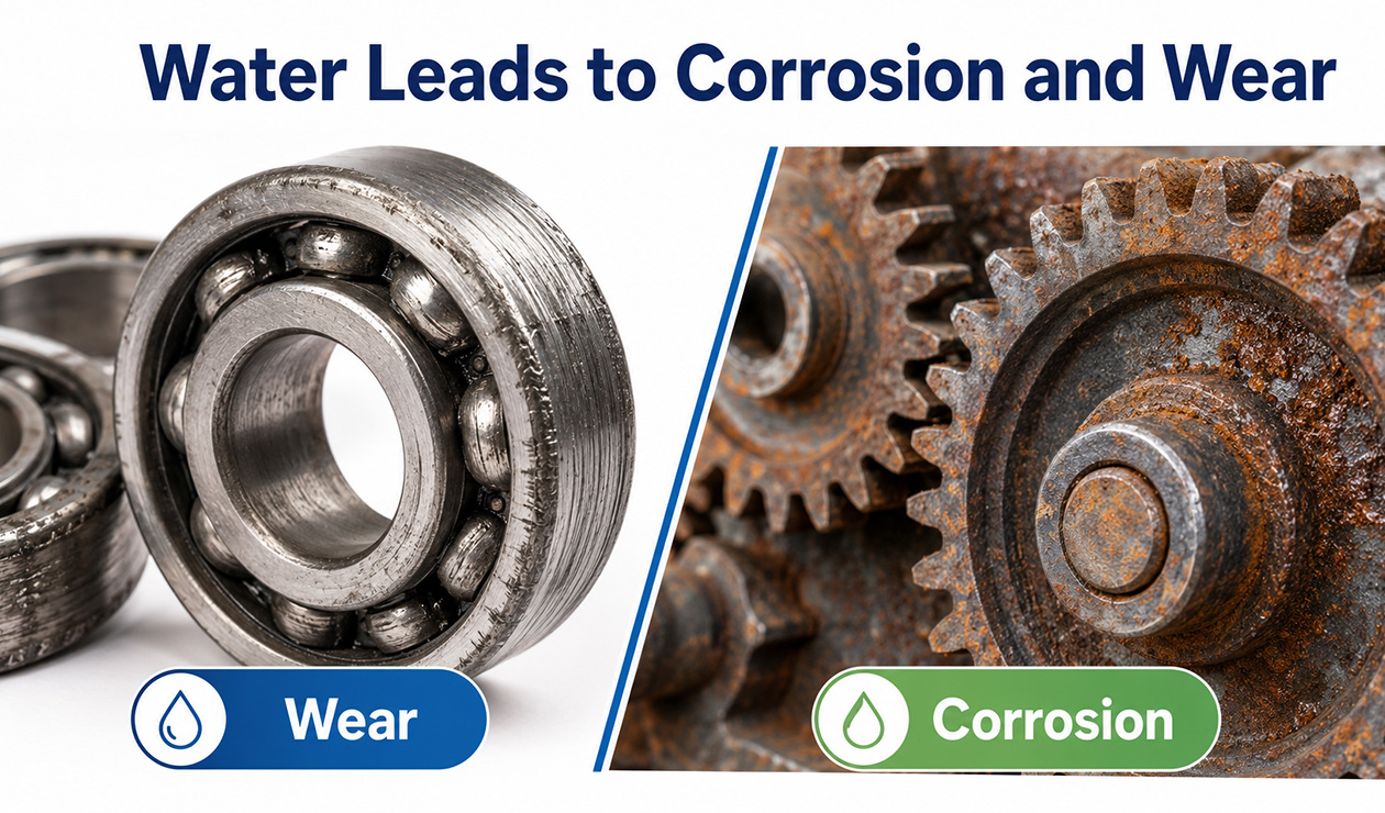 Water in Oil Leads to Corrosion and Wear